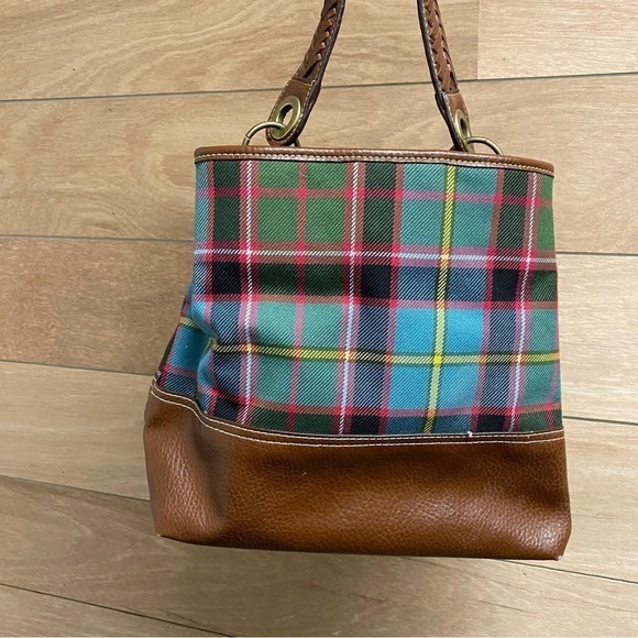 Vintage Y2K Tommy Hilfiger plaid leather purse handbag - Picture 2 of 9